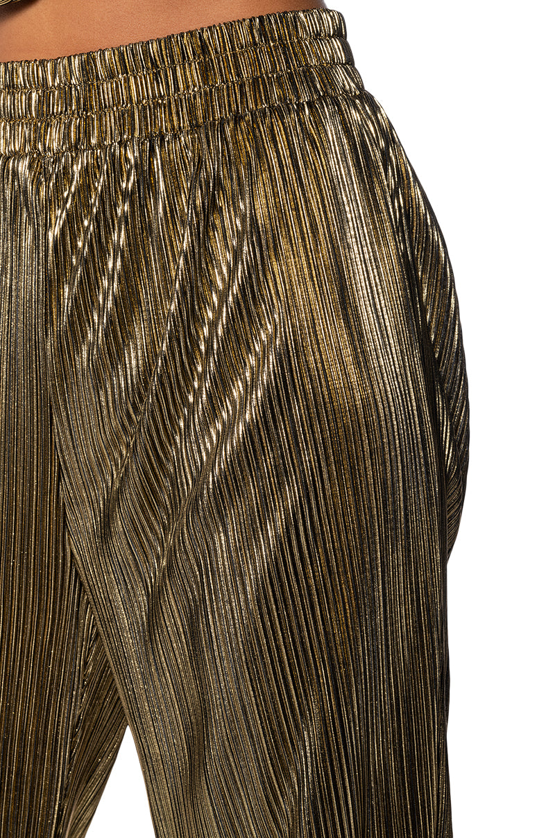 Extra View Noel Pleated Metallic Palazzo Pant 4