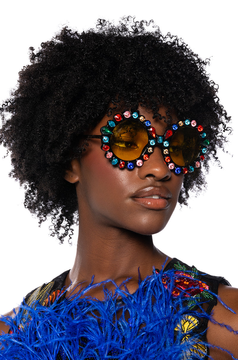 Front View Nola Embellished Sunnies