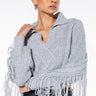 Front View Nora Distressed Knitted Sweater