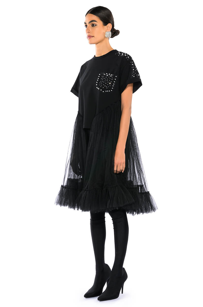 Side View Not In The Mood Oversized High Low Short Sleeve Tshirt view 4