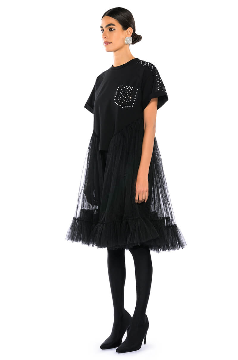 Side View Not In The Mood Oversized High Low Short Sleeve Tshirt view 3