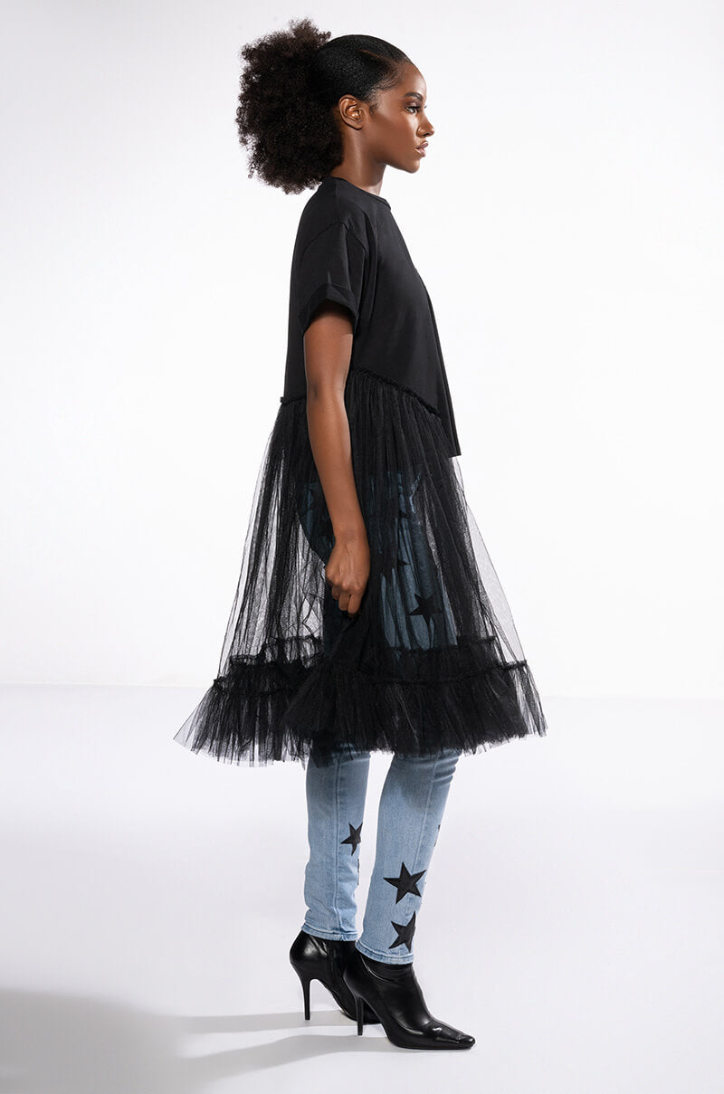 Back View Not In The Mood Oversized High Low Short Sleeve Tshirt view 7