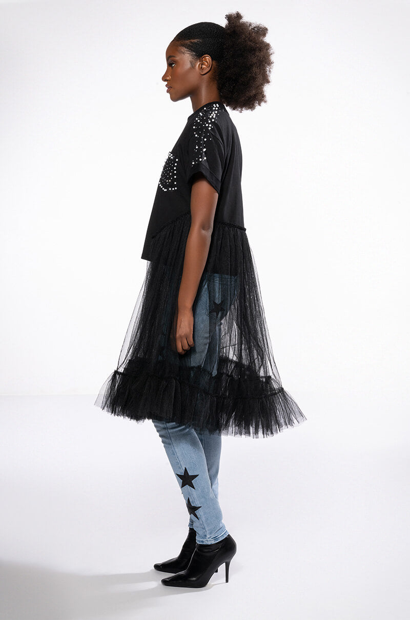 Detail View Not In The Mood Oversized High Low Short Sleeve Tshirt view 9