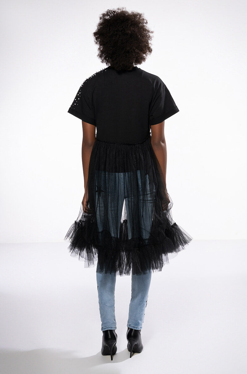 Full View Not In The Mood Oversized High Low Short Sleeve Tshirt view 11