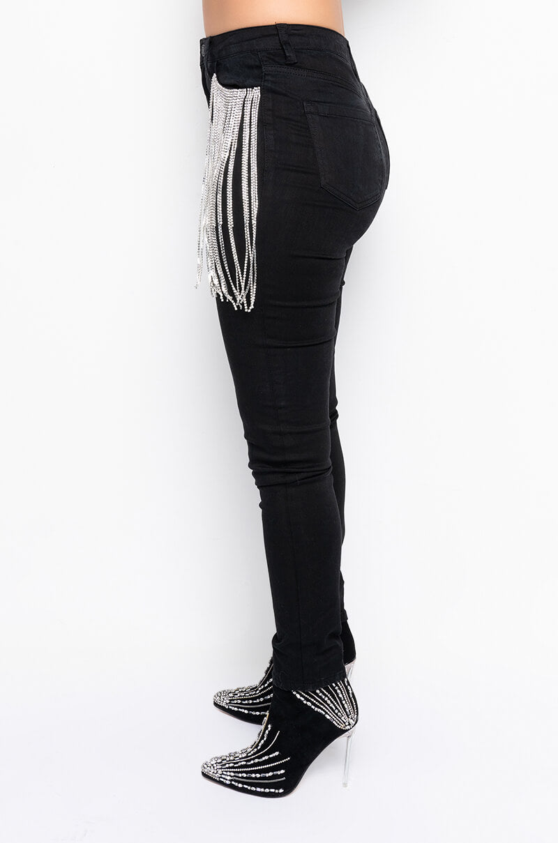 Full View Nothin Better Rhinestone Pocket Skinny Jeans