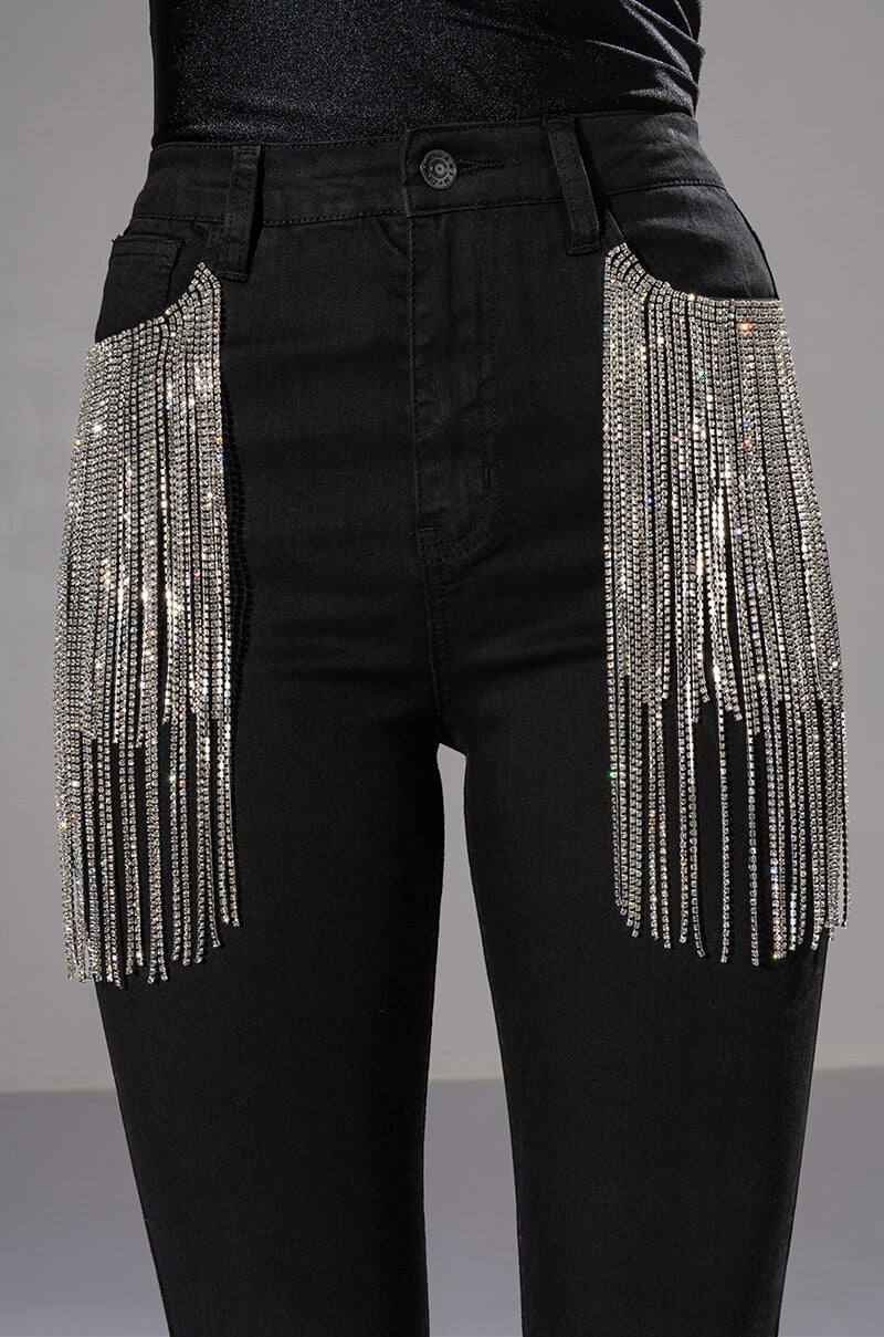 Extra View Nothin Better Rhinestone Pocket Skinny Jeans