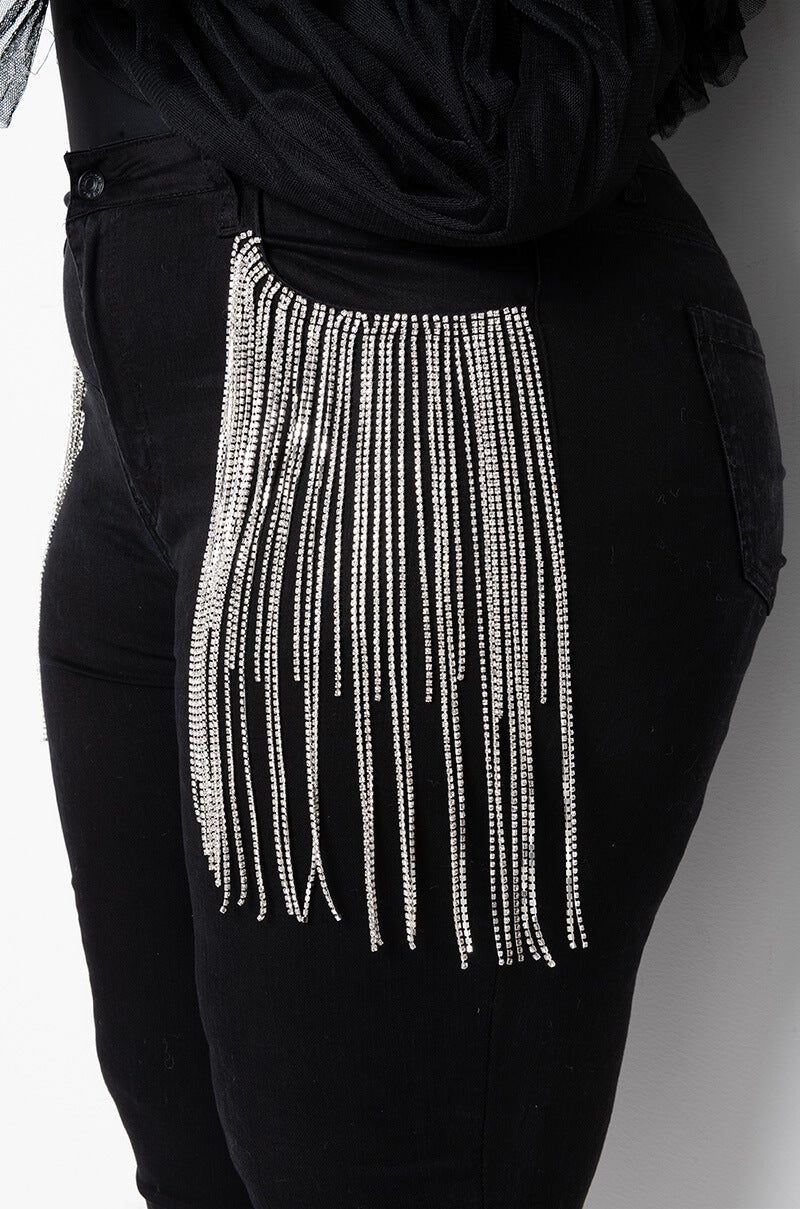 Extra View Nothin Better Rhinestone Pocket Skinny Jeans