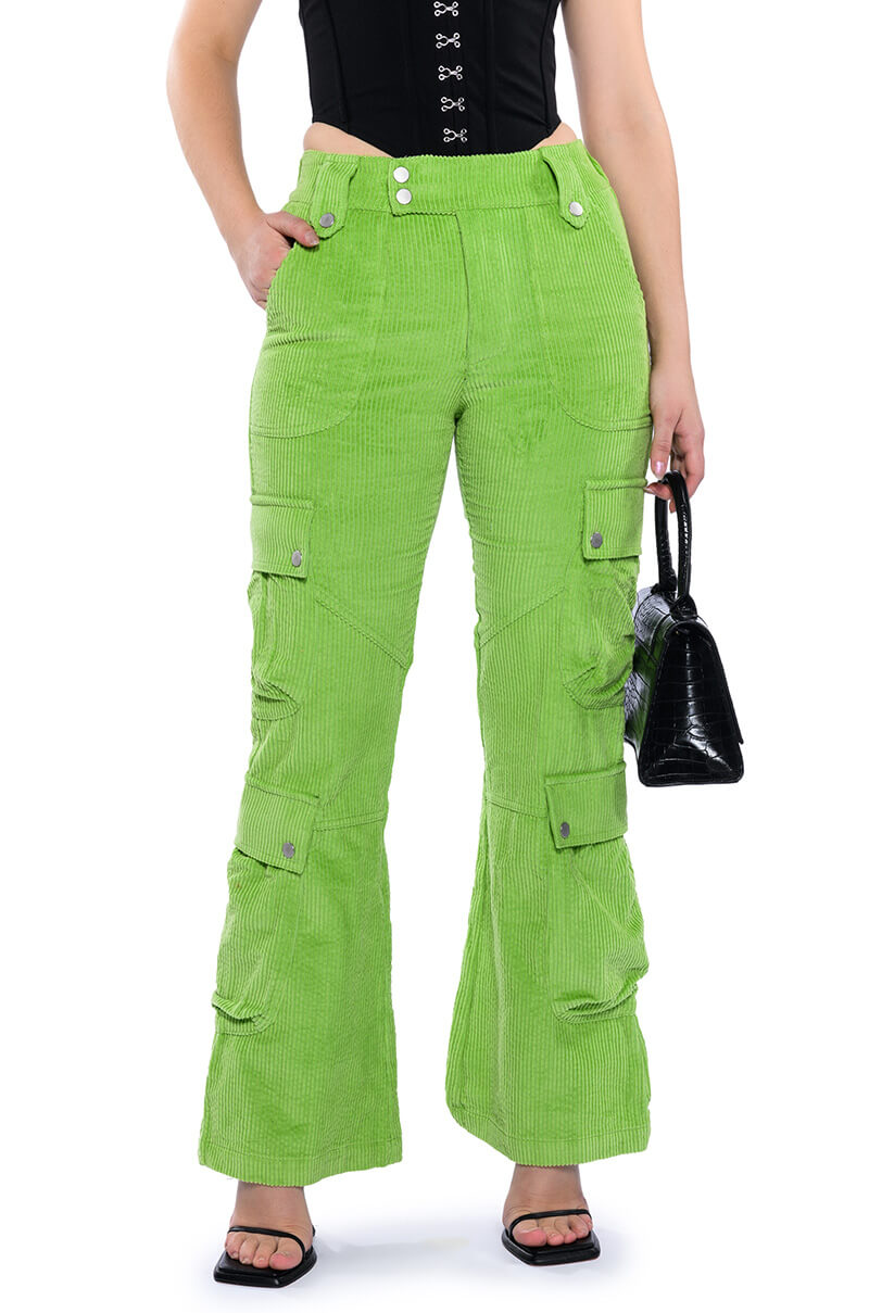 Front View Nothing But Time Corduroy Cargo Pant