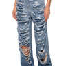 Front View Nothing Like Me Distressed Ombre Jeans