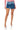 Front View Notice Me Denim Mini Skirt In Medium Blue Denim