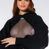 Front View Nova Hooded Shrug Sweater