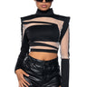 Front View Now Or Never Illusion Mesh Blouse