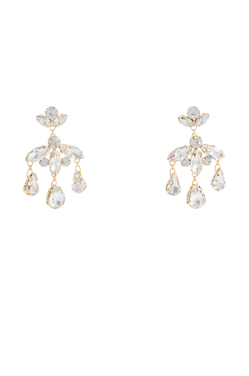 Side View Number One Embellished Chandelier Earrings