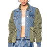 Front View Nylon Denim Jacket