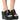 Front View Ocean Eyes Wedge Sandal In Black