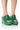 Front View Ocean Eyes Wedge Sandal In Green