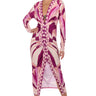 Front View Odette Scarf Print Midi Dress