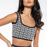 Front View Off Duty Geometric Crop Top