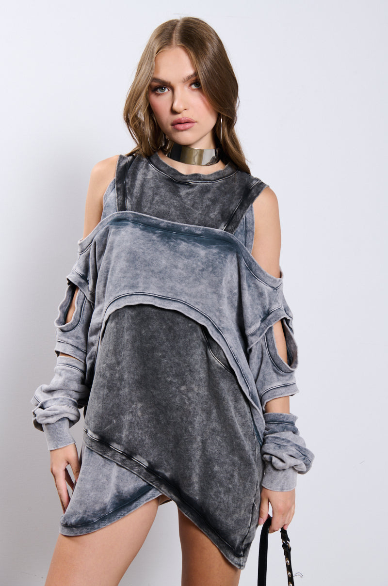 OFF DUTY MINERAL WASH SWEATSHIRT DRESS view 0
