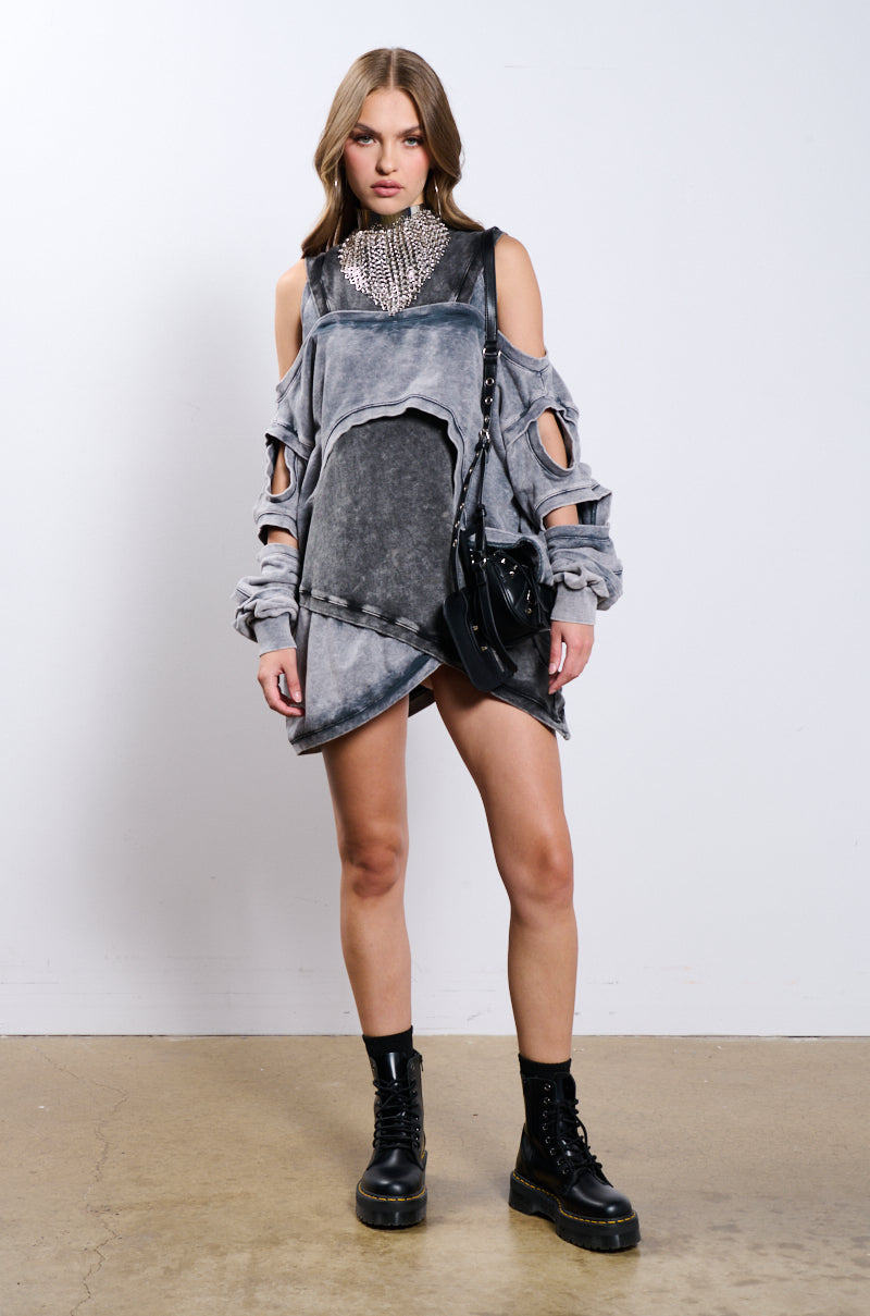 Full View Off Duty Mineral Wash Sweatshirt Dress
