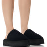 Front View Off The Clock Sherpa Black Slipper