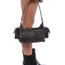 Front View Off The Grid Distressed Shoulder Bag