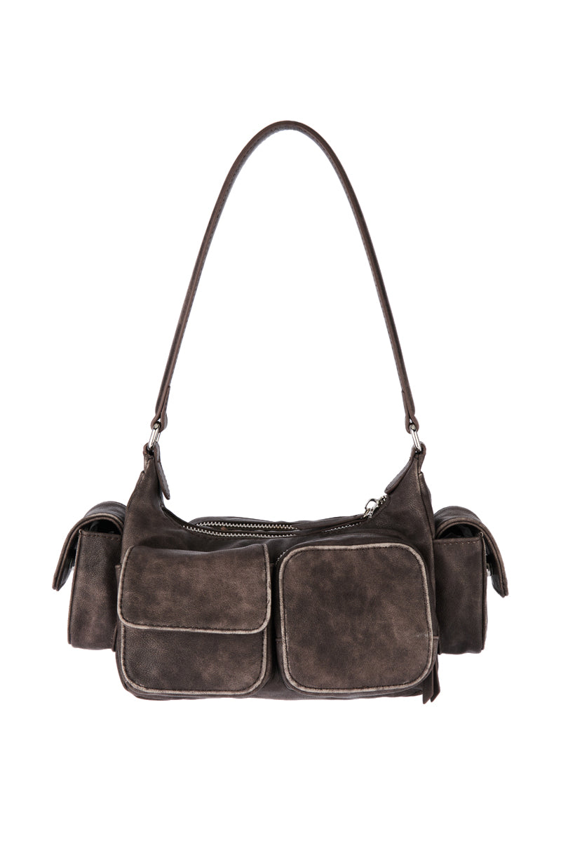 Side View Off The Grid Distressed Shoulder Bag