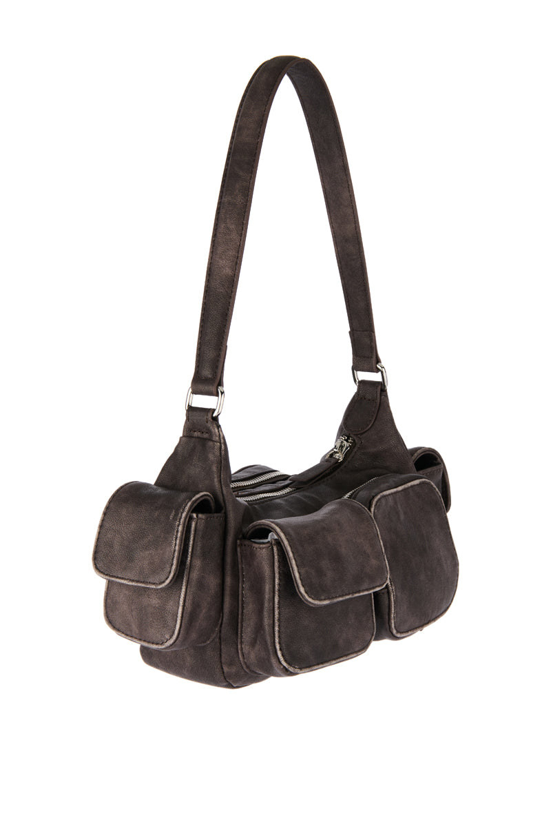 Off Shoulder Backpack OFF THE GRID DISTRESSED SHOULDER BAG – AKIRA