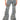 Front View Officially Back Low Rise Flare Cargo Jeans