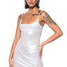 Front View Oil Spill Metallic Mini Dress