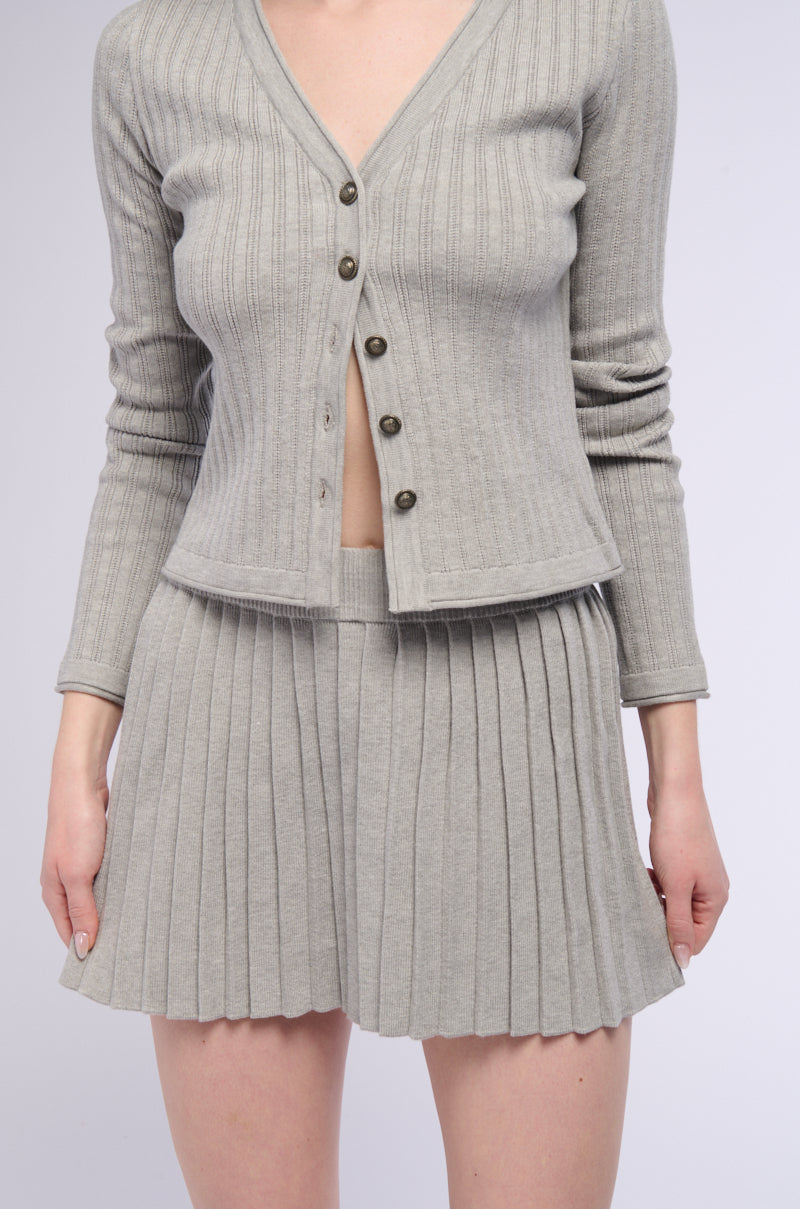Full View Olivia Pleated Knit Mini Skirt