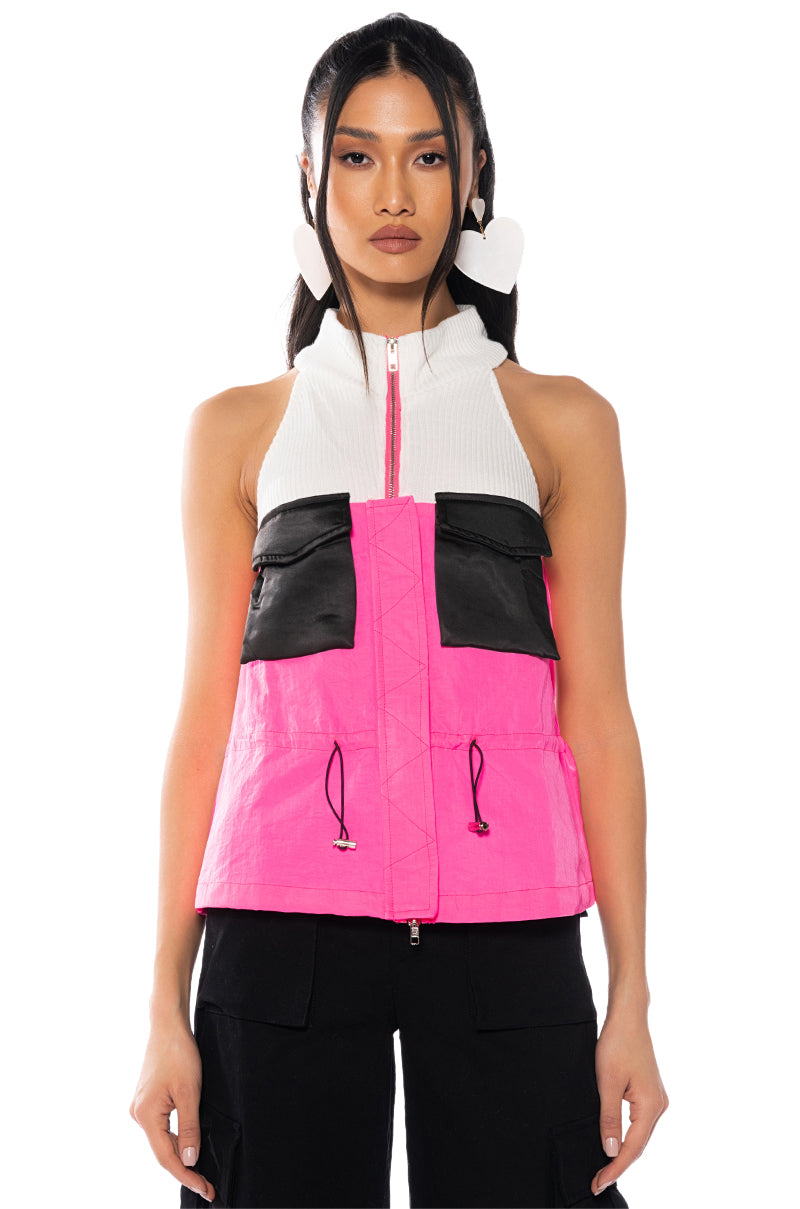 Back View Ollie Multicolor Sleeveless Blouse view 3