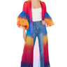 Front View Ombre Sherbert Puff Sleeve Duster