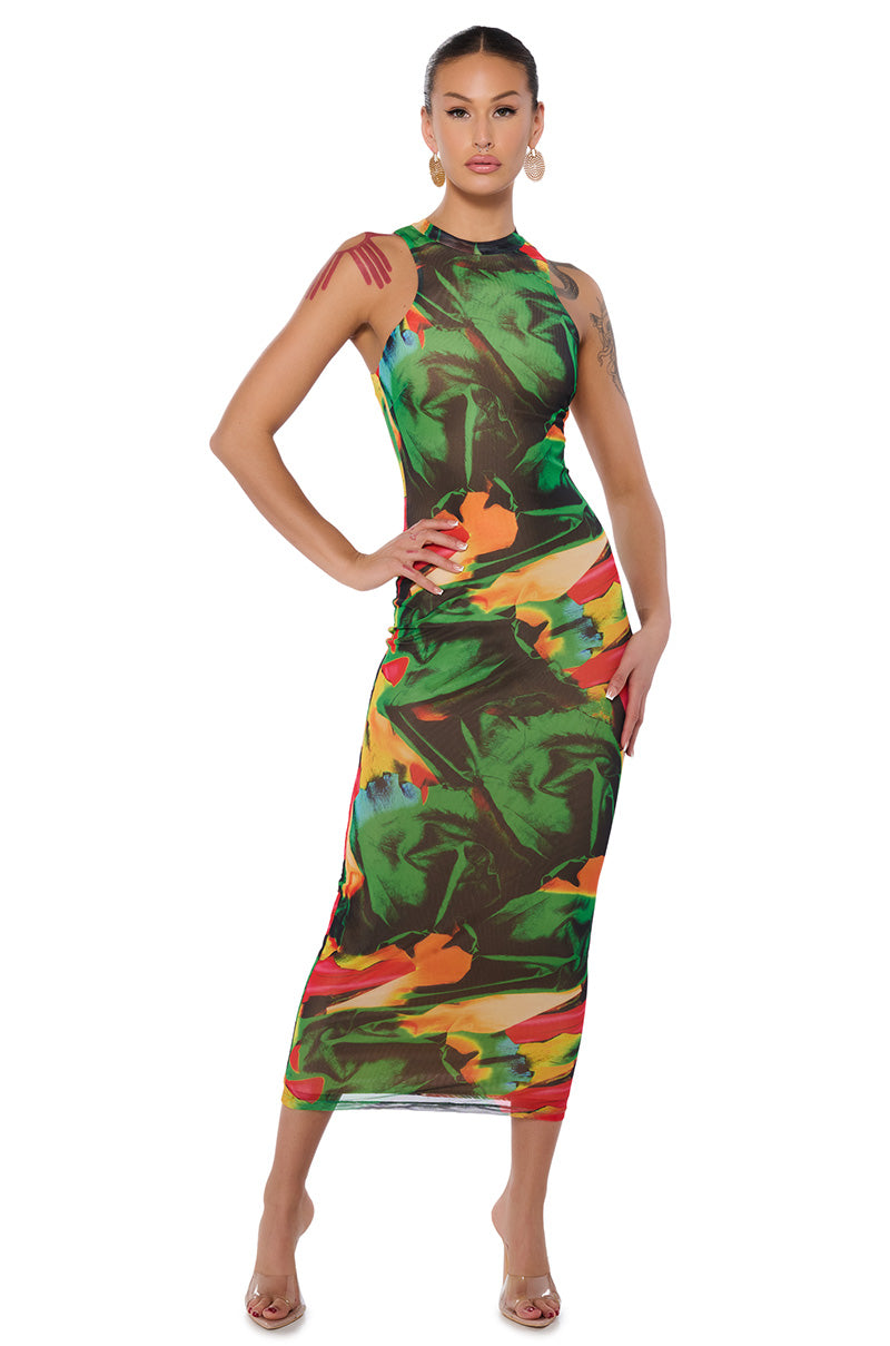 akira green dress ON A ROLL PRINTED MAXI IN MULTI – patchwork skirts Sustainable Pale Blue Dress size:Shoe Size: 9-11 34” Neck to Hem