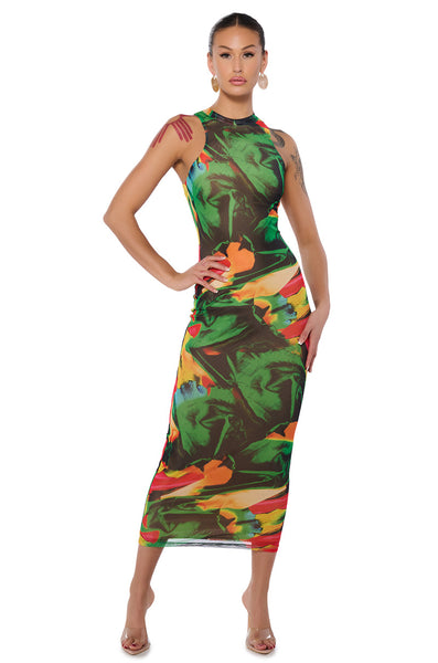 akira green dress GREEN WITH ENVY CROCHET MIDI DRESS IN GREEN – AKIRA main image 1