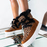 Front View On Cloud 9 Wedge Bootie in Leopard