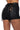 Back View On-duty Faux Leather Lace Up Shorts With 4 Way Stretch