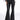 Front View On Duty Vegan Leather High Rise Flare Pants Long Inseam