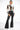 Side View On Duty Vegan Leather High Rise Flare Pants Long Inseam