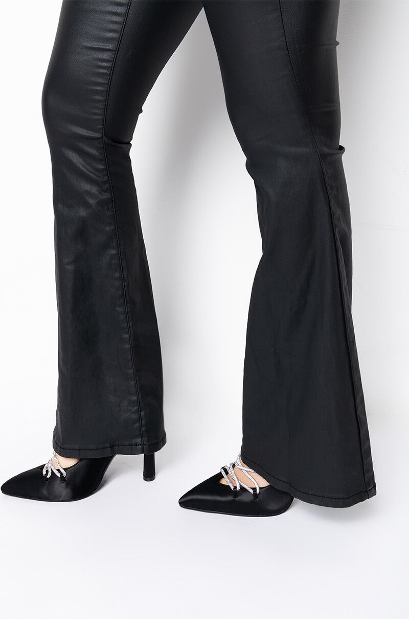 Extra View On Duty Vegan Leather High Rise Flare Pants