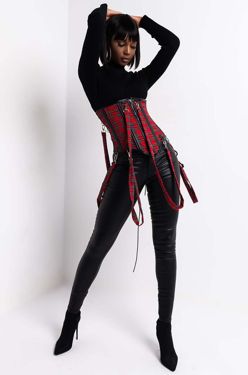 Full View On Duty Vegan Leather Lace Up Skinny Pants in Black