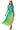 Front View On My Own Wave Ombre One Shoulder Maxi Dress In Blue Multi