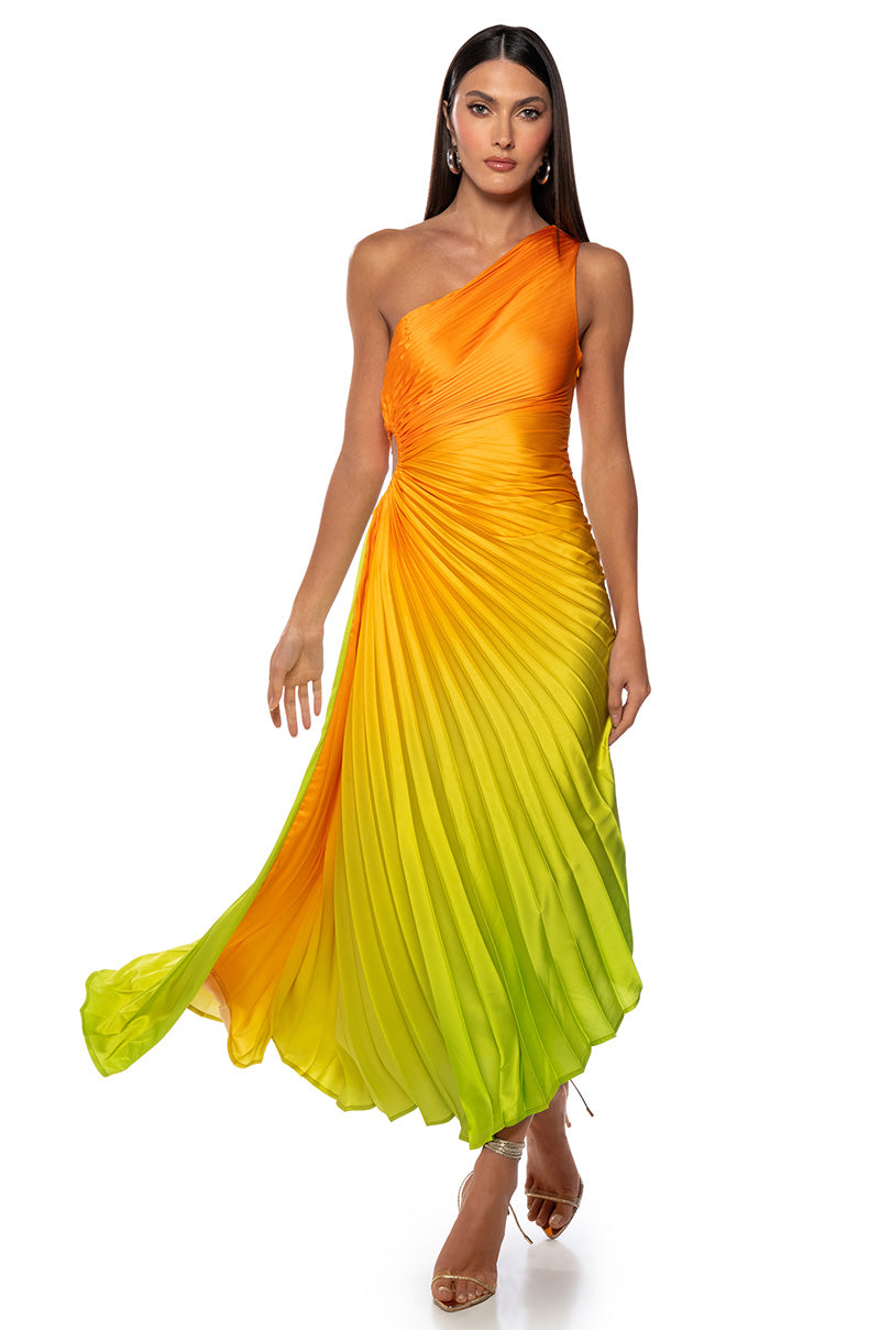 ON MY OWN WAVE OMBRE ONE SHOULDER MAXI DRESS view 0