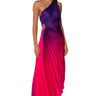 Front View On My Own Wave Ombre One Shoulder Maxi Dress In Purple