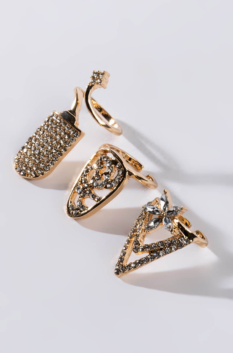Back View On My Thot Shit Finger Armor Ring Set