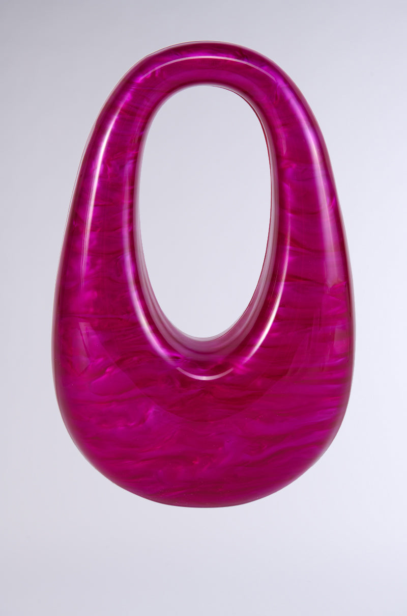 Side View On My Vibe Acrlyic Purse In Pink