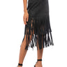 Front View On The Lookout Fringe Midi Skirt