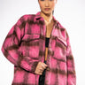 Front View On The Move Plaid Shacket