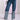 Front View On The Road Again High Rise Straight Leg Patchwork Jeans