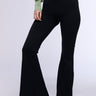 Front View On The Run Ruched Back Flare Legging In Black